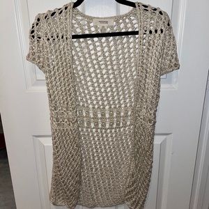 Long Crochet Open Cardigan